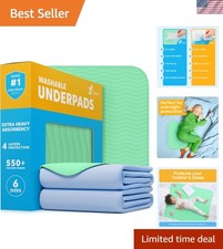 Washable Underpads - Heavy Absorbency Reusable Bedwetting Incontinence Pads f...