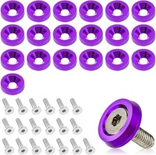 20PCS Aluminum Bumper Fender Washer Stainless Steel Bolts, Engine Bay Dress Up F