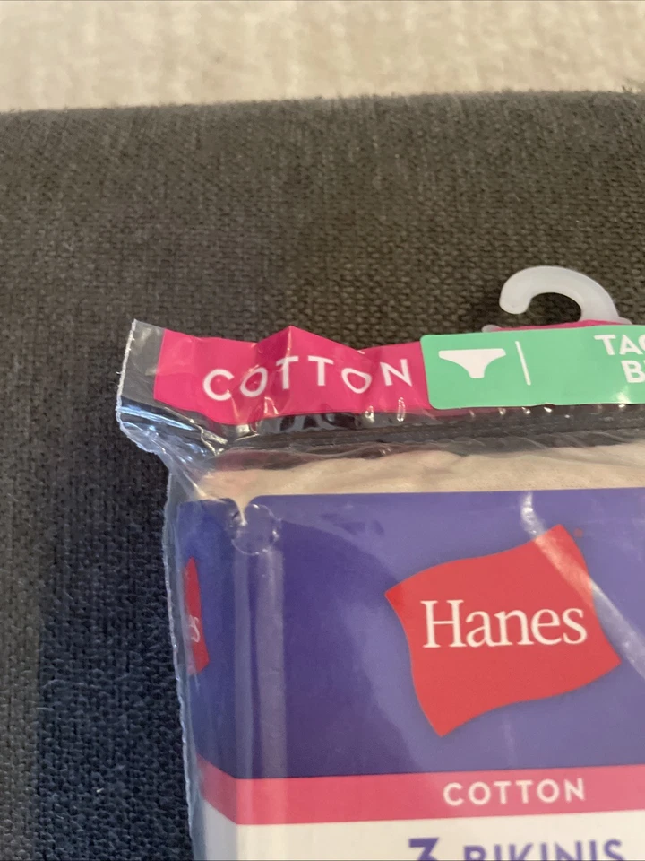 Paquete de 6 bikinis de algodón Hanes sin etiquetas talla 5 bragas absorbentes casi invisibles Foto 3 de 4