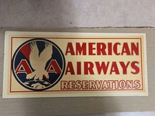 RARE VINTAGE AMERICAN AIRWAYS WINDOW DECAL ADVERTISEMENT