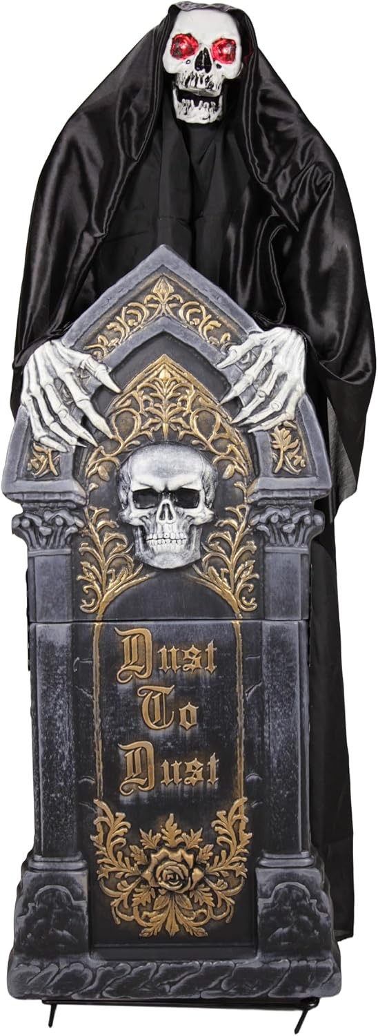 4-Ft. Reaper W/ Tombstone Halloween Animatronic