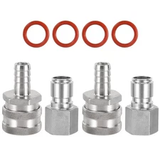 1/2 Barb Stainless Steel Quick Disconnect Set 2 Pack Brewing Quick Disconnect