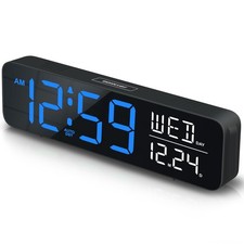Large Display Digital Alarm Clock for Bedrooms, Date Day of Week Calendar Des...