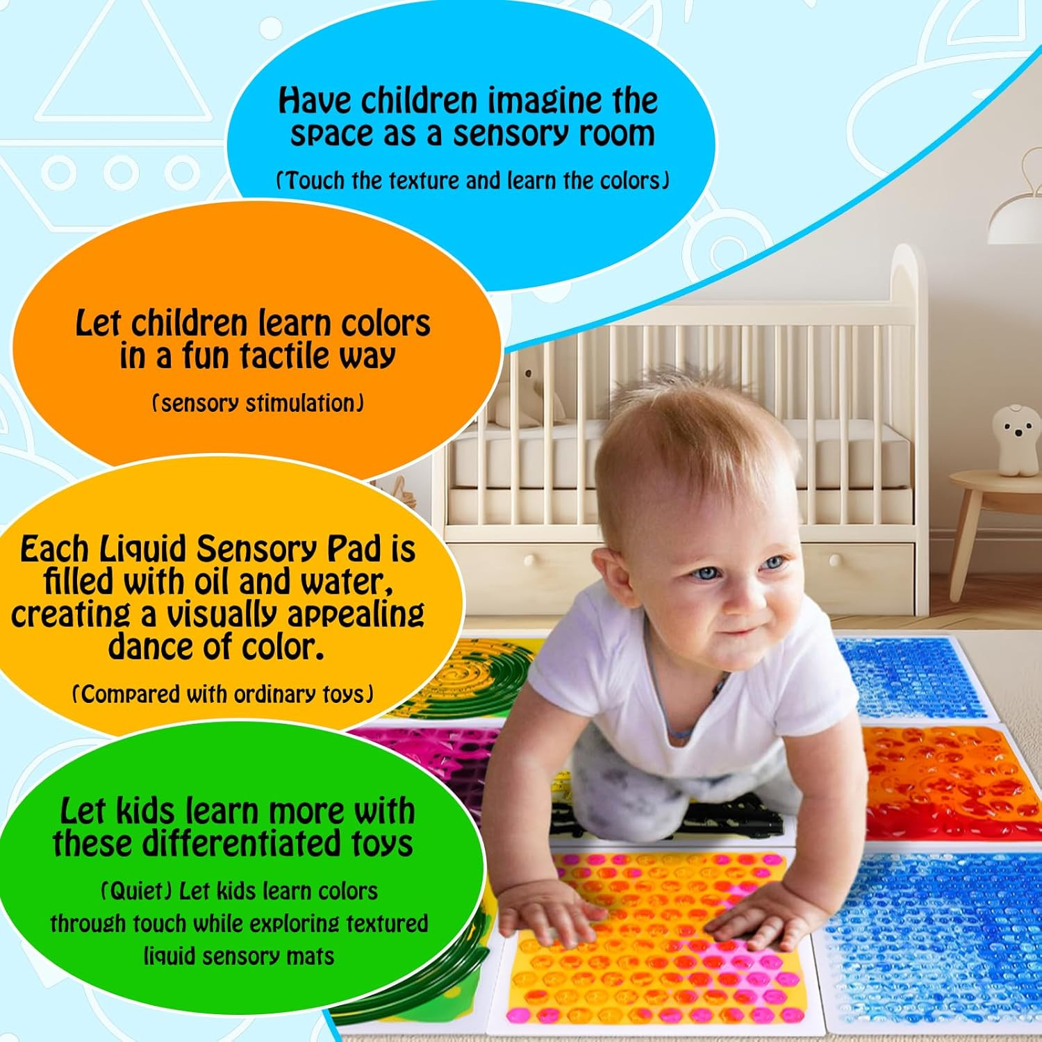 Sensory Floor Lava Tiles: Liquid Fusion Activity Play Mat, Textured Lava Tiles f