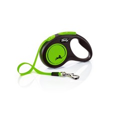 Flexi New Neon Tape Green Small 5m Retractable Dog Leash/Lead for dogs up to 15k