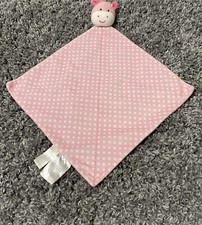 Carters Child Of Mine Giraffe Lovey Security Blanket Pink Polka Dot Rattle Soft