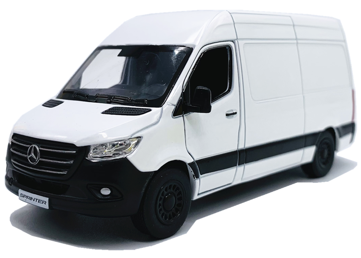 Miniature De Voiture Mercedes-Benz Sprinter Blanche, Modèle Diecast 1/40, Idéale Pour Collection Ou Enfant