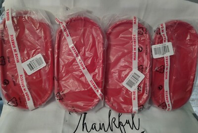 Tupperware Modular Mate Ovals Set Of 4 Seals 1616 Popsicle Red  Made In Greece 