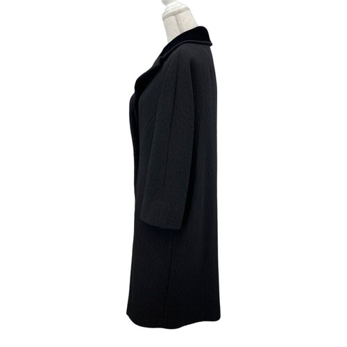 Vintage Freiss Black Coat w/ Velvet Collar & Frog Closures Lined Small/Medium - Picture 4 of 12