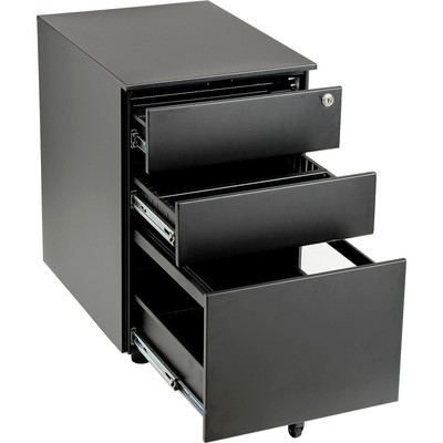 Global Industrial 3 Drawer Low File Cabinet Black
