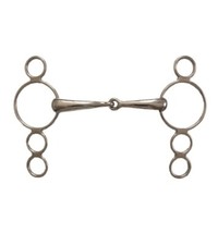 Stainless steel Elevator Bit with 3 rings and a jointed mouth- Horse size 5"