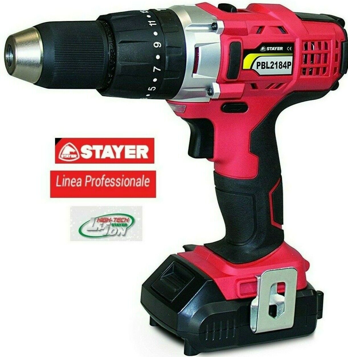 STAYER PBL 2184 PK Trapano Avvitatore a Percussione 18V 2 Batterie 4Ah CE foto 2