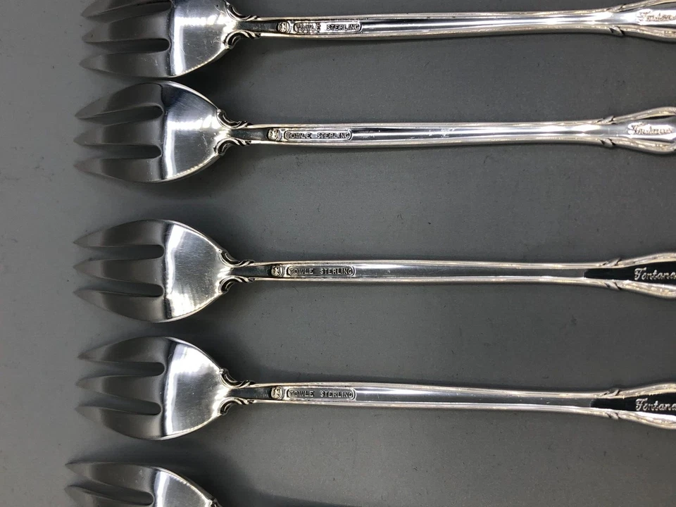 Juego de 8 tenedores de cóctel Fontana by Towle de plata de ley de 5,5" Foto 4 de 4