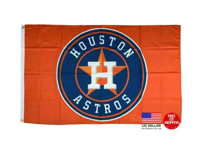 HOUSTON ASTROS FLAG 3'X5' BANNER 3X5 NEW MAN CAVE FLAGS TAILGATING GARAGE  - Image 3 of 4