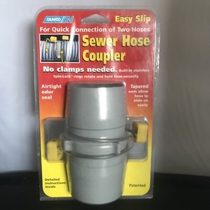 (1-Pk) Camco Easy Slip RV Sewer Hose Coupler 39163 New Sealed Camping Vacation