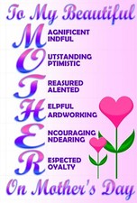 Mother's Day Card, Mother's Day gifts, Personalized Mother's Day Card for Sister