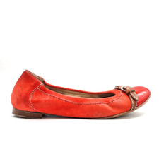 AGL Attilio Giusti Leombruni Monika Women Red Leather Ballet Flat EU 37.5 US 6