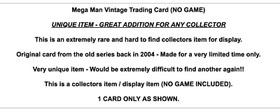 Mega Man 2004 Trading Card Rare Video Game Merchandise NES Gameboy PS1 Vintage