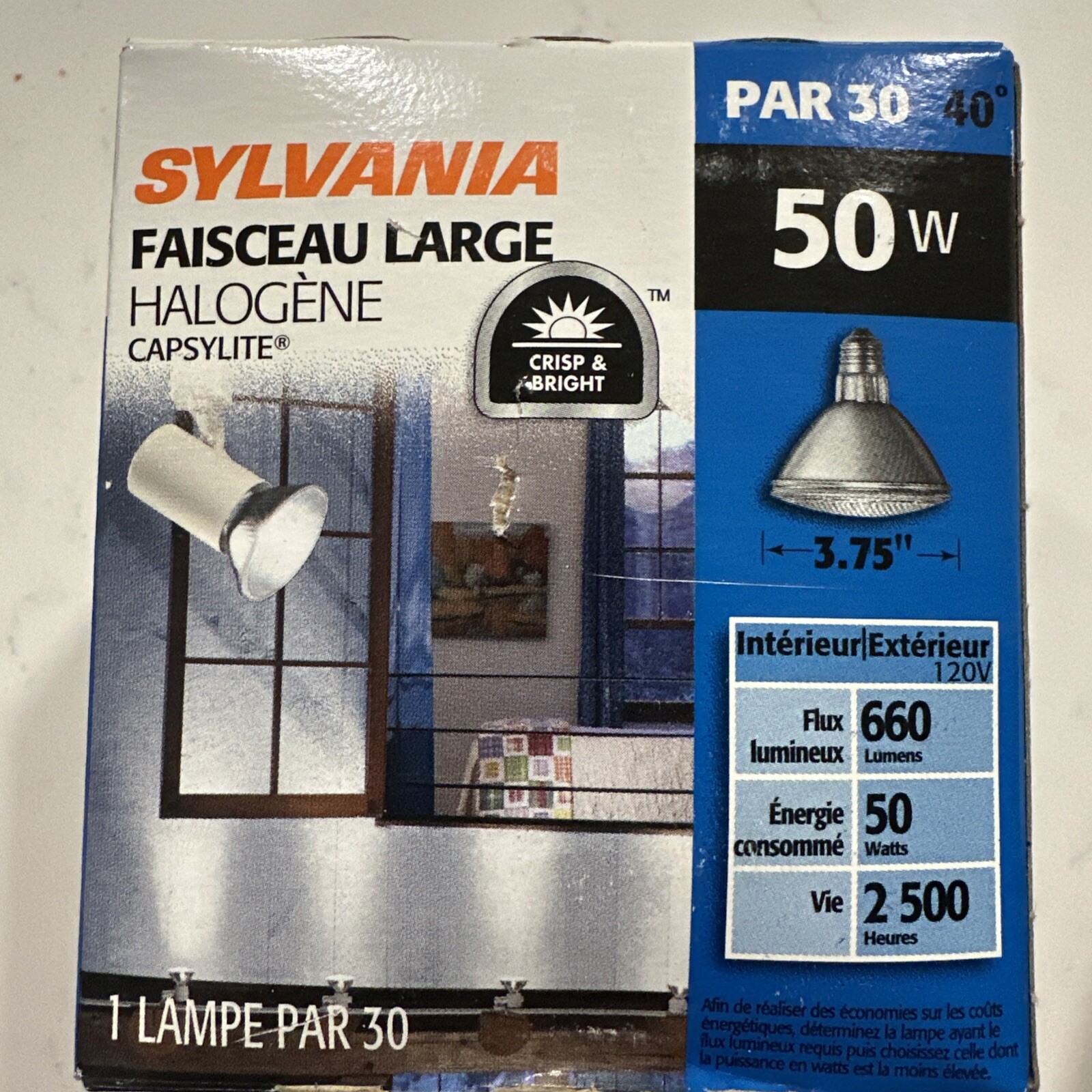 Sylvania PAR30 50W Halogen Flood Light Bulb 40&deg; Capsylite 120V 660 Lumens NEW