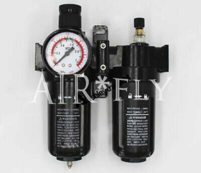 Black SFC200 1/4'' Air Source Treatment Air Filter pressure reducing regulator