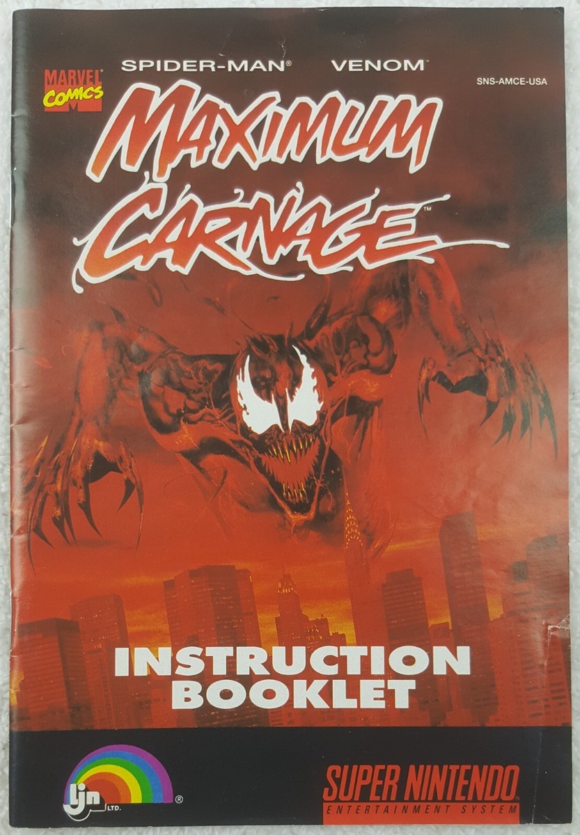 Spider-Man/Venom: Max Carnage **100% CIB** GRAY CART SNES Spider-Man/Venom: Max Carnage **100% CIB** GRAY CART SNES