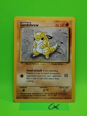 Pokemon Trading Card Game Toys Hobbies Pokemon Unlimited Base Set Common Sandshrew 62 102 Near Mint Condition Tnempower Org