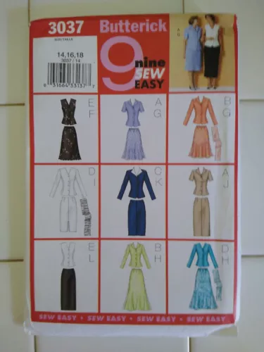 UNCUT Size 14 16 18 Butterick 3037 9 Sew Easy Pattern