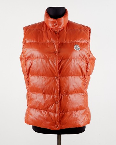 Women's Moncler Orange Down Vest Size 4 - Picture 16 of 19
