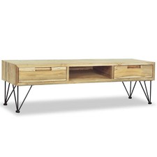 Image of BaraSh TV Cabinet 120x35x35  Solid Teak,TV Stand, Industrial Style TV Table H0G2