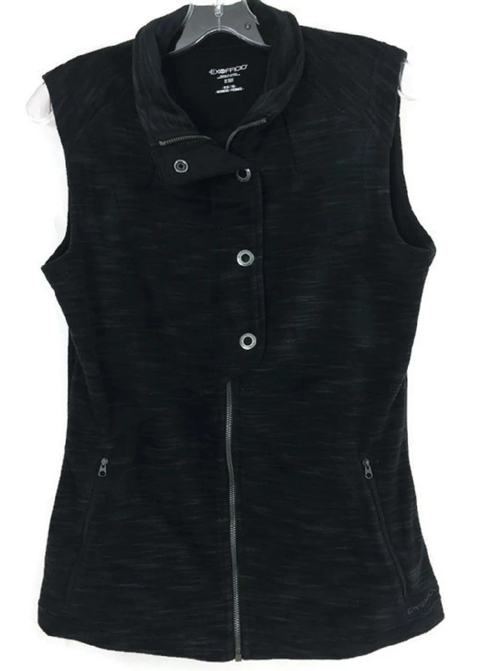 Chaleco EXOFFICIO Mujer 100% Poliéster Negro Y Gris Cremallera Frontal Completa Talla Mediana Foto 3 de 4