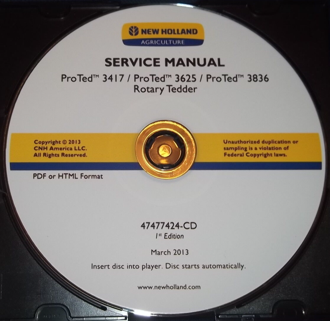 Proted 3417 NEW HOLLAND PROTED 3417 3625 3836 ROTARY TEDDER SERVICE SHOP REPAIR ...