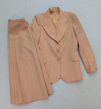 Vintage Women's Suit Daniele O Size 13-14 Peach Orange Midi Skirt FLAWS