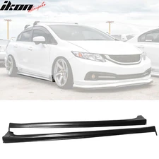 Fits 12-15 Civic Sedan JDM Mugen Side Skirt Rocker Splitters Diffuser Winglet PU