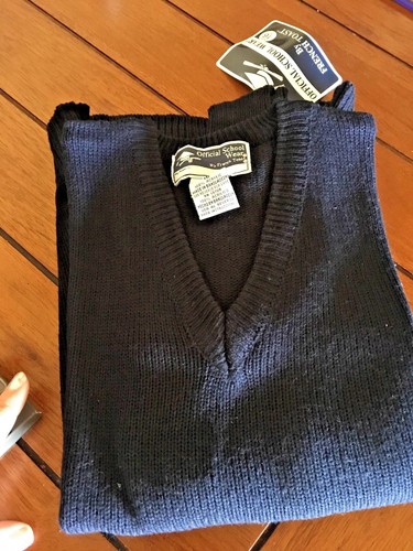 FRENCH TOAST School Uniform Boys Girls Navy Blue V-Neck Longsleeve Sweater 16 - Picture 2 of 3