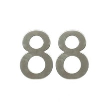Stick-On House Numbers - No 88 - Stainless Steel - 10cm - Door, Fence, Gate