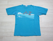 VTG 80's Poly Tees MAUI HAWAII Island Surf Sunset Ocean Surfer Beach T-Shirt L