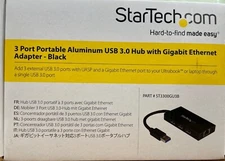 StarTech - ST3300GU3B - USB 3.0 Hub 3 Port with Gigabit Ethernet Adapter