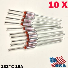 10pcs 15A AC 250V Fuses Thermal Fuse 133°C 133 Degree TF Cutoff Cut-off US