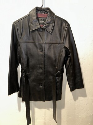 Luxurious Black Genuine Leather Jacket Red Lamb Skin Lining 