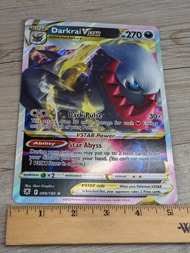 Jumbo Pokemon Gran Tamaño Darkrai V 099/189 V Estrella Arte Completo Holo Resplandor Astral - Imagen 4 de 5