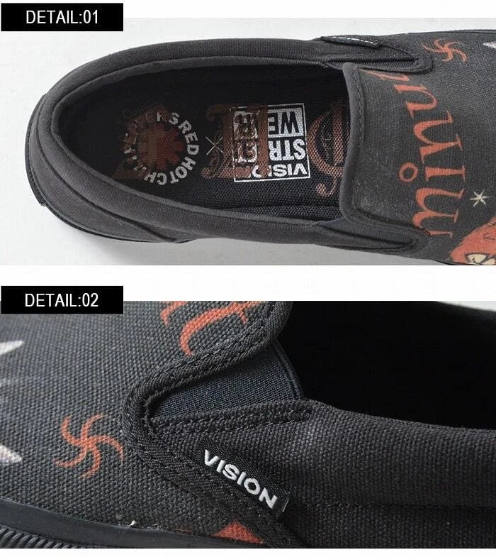 VISION STREET WEAR Slip-on Shoes VSW9354 Red Hot Chili Peppers