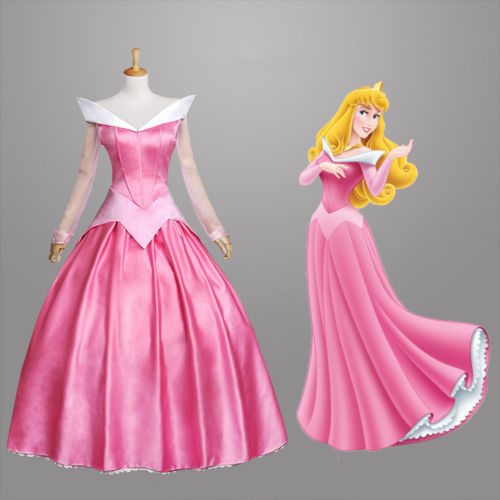 Sleeping Beauty Princess Aurora Pink Adult Cosplay Costume