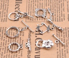 10Sets Tibetan Silver Connector Toggle Charm Clasps Jewelry Findings