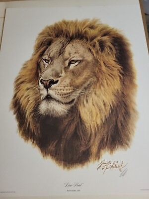 Guy Coheleach ''LION HEAD'' Signed Print 20x16 