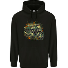 An Old Motorbike Retro Biker Motorcycle Childrens Kids Hoodie