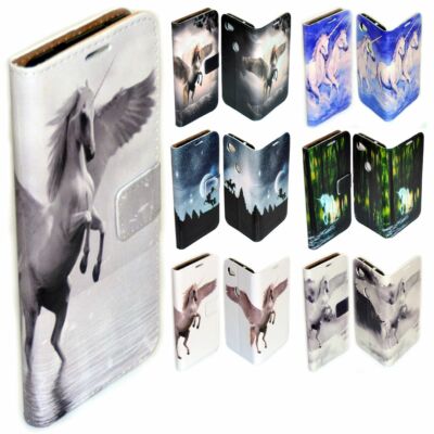 For Samsung Galaxy Note Series - Unicorn Print Wallet Mobile Phone Case Cover