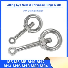 Lifting Eye Nuts & Threaded Rings Bolts Catenary Wire Hanging Screws M5 - M24