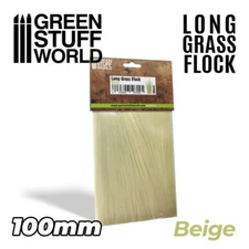 Long Grass Flock 100mm - Beige - Scenery Miniature Basing - Modelling