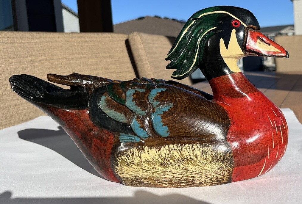 Vintage Signed Leo Koppy Hand Carved Duck Decoy 1981 Collectors