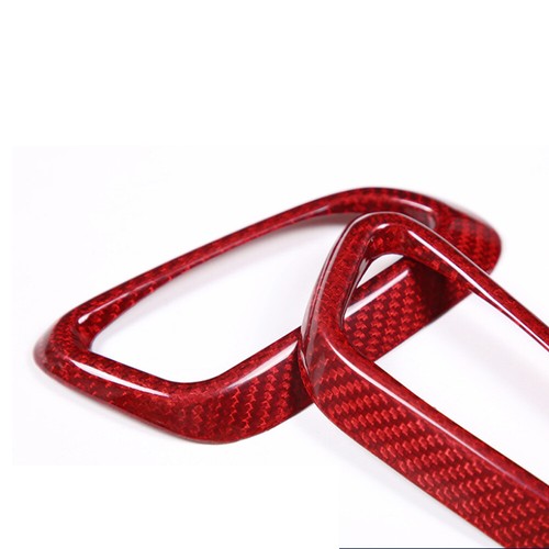 Cubierta de botón de ajuste de mango de asiento de fibra de carbono roja para Porsche 718 16-20 911 12-18 - Imagen 7 de 10